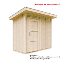 Abri de jardin 3m² en bois brut avec peinture Harvest Honey - panneaux LP® SmartSide® - Timbela