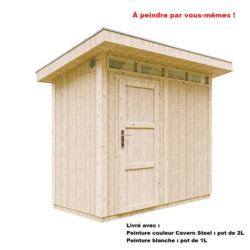 Abri de jardin 3m² en bois brut avec peinture Cavern Steel - panneaux LP® SmartSide® - Timbela