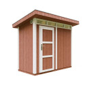 Abri de jardin 3m² en bois brut avec peinture Redwood Red - panneaux LP® SmartSide® - Timbela
