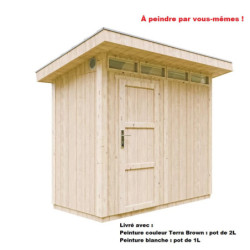 Abri de jardin 3m² en bois brut avec peinture Terra Brown - panneaux LP® SmartSide® - Timbela