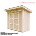 Abri de jardin 3m² en bois brut avec peinture Harvest Honey - panneaux LP® SmartSide® - double porte - Timbela