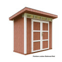 Abri de jardin 3m² en bois brut avec peinture Redwood Red - panneaux LP® SmartSide® - double porte - Timbela