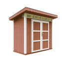 Abri de jardin 3m² en bois brut avec peinture Redwood Red - panneaux LP® SmartSide® - double porte - Timbela
