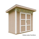 Abri de jardin 3m² en bois brut avec peinture Terra Brown - panneaux LP® SmartSide® - double porte - Timbela