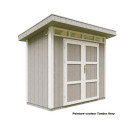 Abri de jardin 3m² en bois brut avec peinture Tundra Grey - panneaux LP® SmartSide® - double porte - Timbela