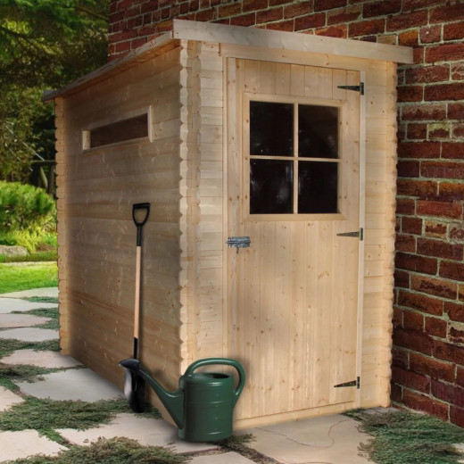 Abri de jardin en bois brut 19mm - 130x235cm - sans plancher - Timbela