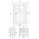 Abri de jardin en bois brut 19mm - 130x235cm - avec plancher - Timbela