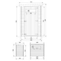 Abri de jardin en bois brut 19mm - 130x235cm - autre porte - avec plancher - Timbela
