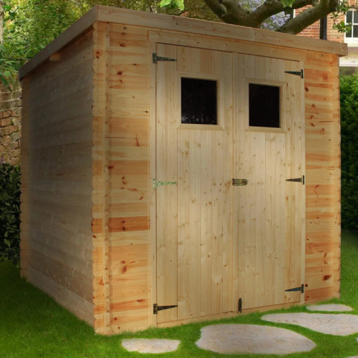 Abri de jardin en bois brut 19mm - 200x200cm - avec plancher - Timbela