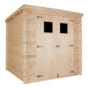 Abri de jardin en bois brut 19mm - 200x200cm - avec plancher - Timbela
