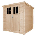 Abri de jardin 4m² en bois brut 19mm - porte de 34mm - sans plancher - Timbela