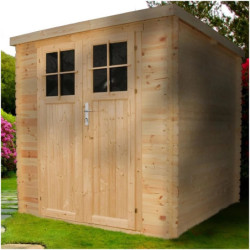 Abri de jardin 4m² en bois brut 19mm - porte de 34mm - avec plancher - Timbela
