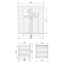Abri de jardin 4m² en bois brut 19mm - porte de 34mm - avec plancher - Timbela