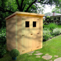 Abri de jardin en bois brut 19mm - 235x130cm - sans plancher - Timbela