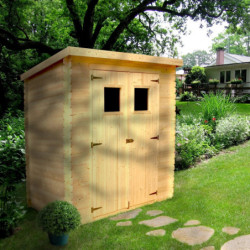 Abri de jardin en bois brut 19mm - 235x130cm - avec plancher - Timbela