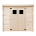 Abri de jardin en bois brut 19mm - 235x130cm - avec plancher - Timbela