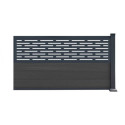 Kit d'extension pour clôture en bois composite premium 180xH.190cm avec décor alu Linea - coloris gris anthracite - Compolife