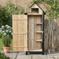 Armoire de jardin en bois thermo-traité FSC 77x54x179cm avec étagères - Arbour