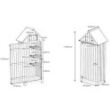 Armoire de jardin en bois FSC 77x54x179cm avec étagères - Arbour