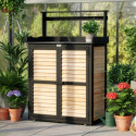 Armoire de jardin en bois FSC 97x45x120 cm avec table de préparation - Arbour