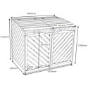 Cache-poubelles double en bois FSC 149*92*122cm - Arbour