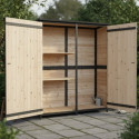 Armoire de jardin en bois FSC thermo-traité double porte 140x50x162cm - Arbour