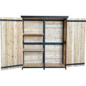 Armoire de jardin en bois FSC thermo-traité double porte 140x50x162cm - Arbour