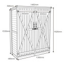 Armoire de jardin en bois FSC thermo-traité double porte 140x50x162cm - Arbour