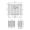 Abri de jardin en bois brut 19mm - 235x130cm - porte de 34mm - sans plancher - Timbela