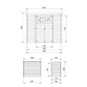 Abri de jardin en bois brut 19mm - 200x130cm - sans plancher - Timbela