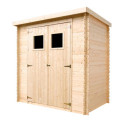 Abri de jardin en bois brut 19mm - 200x130cm - sans plancher - Timbela