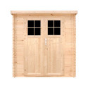 Abri de jardin 2m² en bois brut 19mm - porte de 34mm - sans plancher - Timbela