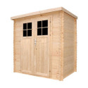 Abri de jardin 2m² en bois brut 19mm - porte de 34mm - avec plancher - Timbela