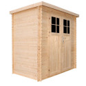 Abri de jardin 2m² en bois brut 19mm - porte de 34mm - avec plancher - Timbela