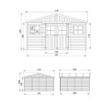 Abri de jardin en bois brut 17mm - 401x395cm - avec plancher - Timbela