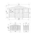 Abri de jardin en bois brut 17mm - 401x199cm - sans plancher - Timbela