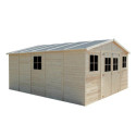 Abri de jardin en bois brut 17mm - 401x493cm - sans plancher - Timbela