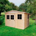 Abri de jardin en bois brut 17mm - 303x199cm - sans plancher - Timbela