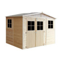 Abri de jardin en bois brut 17mm - 303x199cm - sans plancher - Timbela