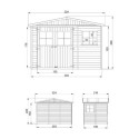 Abri de jardin en bois brut 17mm - 303x199cm - sans plancher - Timbela