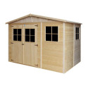 Abri de jardin en bois brut 17mm - 303x199cm - sans plancher - Timbela