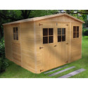 Abri de jardin en bois brut 17mm - 303x297cm - sans plancher - Timbela