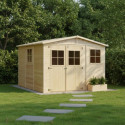 Abri de jardin en panneaux 17mm - 303x297cm - avec plancher - Timbela