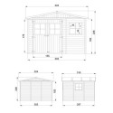 Abri de jardin en bois brut 17mm - 303x297cm - avec plancher - Timbela