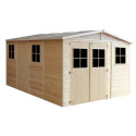 Abri de jardin en bois brut 17mm - 303x395cm - sans plancher - Timbela