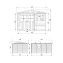 Abri de jardin en bois brut 17mm - 303x395cm - sans plancher - Timbela