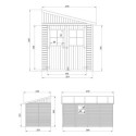 Abri de jardin adossé en panneaux 17mm - 201x395cm - avec plancher - Timbela