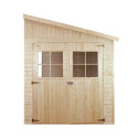Abri de jardin adossé en panneaux 17mm - 201x493cm - sans plancher - Timbela