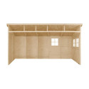 Abri de jardin adossé en panneaux 17mm - 201x493cm - sans plancher - Timbela