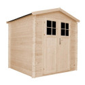 Abri de jardin double pente 4m² en madriers 19mm - porte 34mm - sans plancher - Timbela	